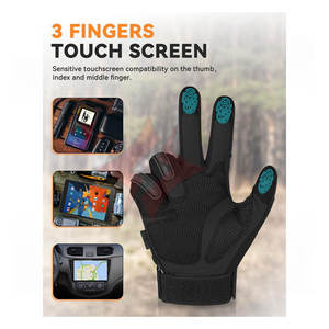 ถุงมือยุทธวิธีสำหรับผู้ชาย รองรับหน้าจอสัมผัส ป้องกันข้อนิ้วแบบแข็ง และเสริมแผ่นรองฝ่ามือสำหรับขี่มอเตอร์ไซค์ - Product Image 4