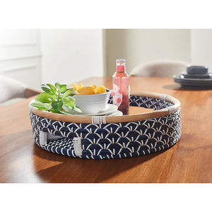 ชุดถาดเก็บของทรงกลมจากหญ้าทะเล 2 ใบ พร้อมถาดวางกาแฟสไตล์โบโฮหวาย สำหรับใส่ขนมและเครื่องดื่ม ราคาขายส่งจากเวียดนาม - Product Image 5