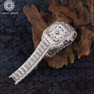 Montre de luxe Charm Jewels en acier inoxydable, mouvement mécanique, cadran 40 mm, bracelet 20 mm, fermoir caché à bouton-poussoir, design tendance pour homme - Product Image 4