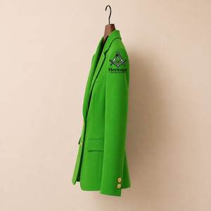 Chaqueta Blazer Personalizada HMR Verde Bordada con el Logo de Alpha Kappa para Mujeres de la Hermandad |   Blazer Personalizado con Bordado de Alpha Kappa Soror para Mujer - Product Image 4