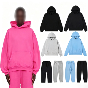 Conjunto Deportivo de Alta Calidad, Estilo Y2K, Sudadera con Capucha Bordada Unisex, Pantalones Jogger Gruesos y Sudadera con Capucha, 100% Algodón, Talla Grande - Product Image 4