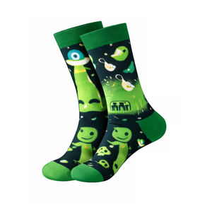 Chaussettes de sport personnalisées imprimées avec des dessins animés pour hommes et femmes, chaussettes décontractées en coton mélangé colorées et originales, vente en gros - Product Image 4