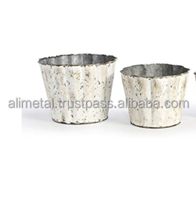 Maceta y macetas festoneadas galvanizadas para decoración de granja interior y exterior para el hogar y el jardín - Product Image 3