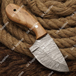 Cuchillo utilitario EDC multiusos de 6 pulgadas de acero de Damasco de alta calidad, mango de madera de olivo, hoja fija de punta caída, para bricolaje y OEM - Product Image 3