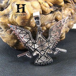 Colgante Personalizado de Águila Americana con Diamantes VVS de Laboratorio, Escudo de la Bandera de EE. UU., Águila con Pistola, Joyería Hip Hop - Product Image 3