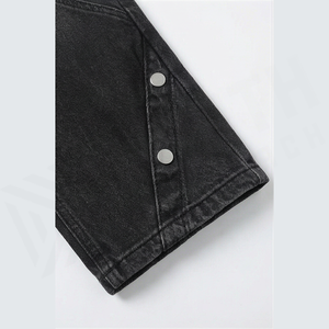 Jean en denim coupe droite délavé foncé pour homme, taille haute, coupe ample, en coton, style décontracté, pantalon d'automne - Product Image 6