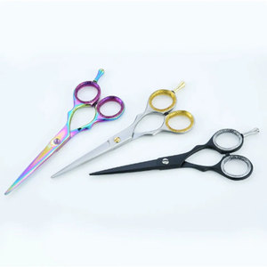 Professional Hairdressing Scissors Stainless Steel Sharp Blade Right Handed <b>Long</b> <b>Handle</b> Blue Plastic <b>Handle</b> for Hair Salon - Product Image 4