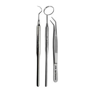 Kit de Examen Dental Profesional de 3 Piezas, Juego de Instrumentos de Cuidado Bucal de Acero Inoxidable con Espejo Bucal y Sonda Exploradora - Product Image 1