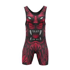 High Quality Polyester/Cotton Breathable Knitted Casual Customizable Professional <b>Weightlifting</b> Uniforms Men Wrestling <b>Singlets</b> - Product Image 5