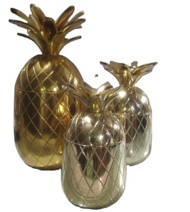 รูปปั้นทองเหลืองสับปะรดที่สวยงามพิมพ์แบบกำหนดเองสแตนเลสขัดเงาอลูมิเนียมสำหรับบนโต๊ะอาหารอะนิเมะของขวัญโลหะ - Product Image 1