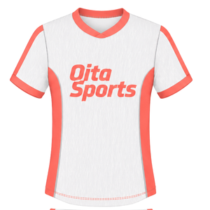 Conjunto de Camiseta y Pantalones Cortos de Rugby Color Naranja Coral y Blanco, Cuello en V, Uniforme de Equipo Personalizado, Ropa Deportiva Transpirable para Entrenamiento - Product Image 3