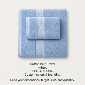Serviette de bain en coton tricotée 300 à 499 GSM, couleurs et logo personnalisés pour les acheteurs en gros de marques privées - Product Image 6
