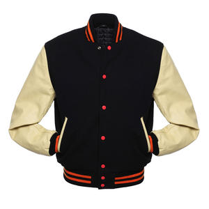 Veste universitaire vintage personnalisée OEM, manches en cuir, veste de baseball pour homme, style collège et école, pour l'hiver - Product Image 5