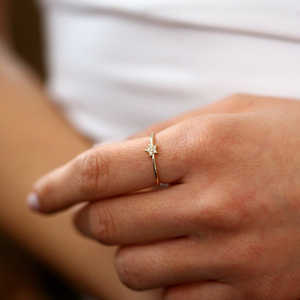 Bague en argent sterling 925, motif étoile éclatante, œil d'étoile, étoiles superposées, moissanite, ensemble de bagues pour femme, idéal pour les cadeaux et les fêtes - Product Image 3