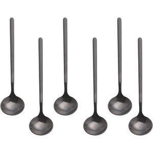 Set di 6 Cucchiaini da Espresso in Acciaio Inox 18/8, 5,2 Pollici, Neri, Mini Cucchiaini per Tè, Cappuccino, Strumenti per Mescolare Caffè e Tè - Product Image 1