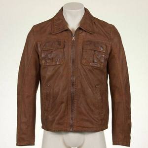 Blouson d'hiver en cuir unisexe grande taille personnalisé, imprimé, décontracté et tendance, avec col montant et motif patchwork color block - Product Image 6