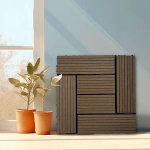 Set di 20 Piastrelle per Pavimentazione Esterna in Materiale Composito Legno-Plastica IPE, Resistenti alla Ruggine e Impermeabili - Product Image 2