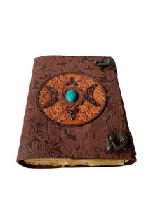 สมุดโน๊ตหนังแบบแฮนด์เมดลายดอกไม้ในสวนแบบนุ่มพร้อมด้วยดวงอาทิตย์และดวงจันทร์สมุดโน้ตว่างเปล่าสมุดสเก็ตช์ตามสั่ง - Product Image 4