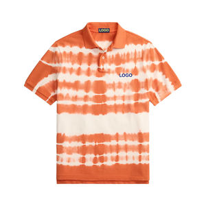 Camiseta de punto tie-dye para hombre, marca privada OEM, corte clásico, cuello acanalado, transpirable, de secado rápido, manga corta, informal - Product Image 4