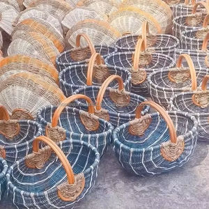 ตะกร้าฟักทองทรงกลมเป็นมิตรกับสิ่งแวดล้อม ทำจากหวายธรรมชาติ สำหรับตกแต่งบ้าน จัดเก็บของ น้ำหนักเบา ทนทาน ใช้งานได้หลากหลาย - Product Image 3