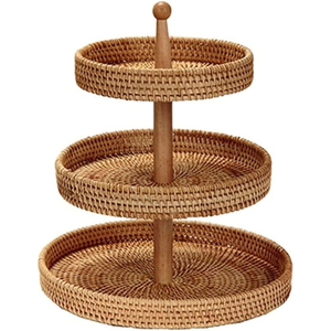 Support à gâteau en bois à deux niveaux, best-seller, avec base en métal à motif floral et feuillage, design multi-niveaux pour une présentation élégante des cupcakes - Product Image 6