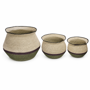 Rustic <b>Plant</b> Fiber Storage <b>Baskets</b> Set Bowl Shape Eco-Friendly Home Decoration Neatening Big Organization <b>Basket</b> - Product Image 1