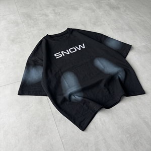 T-shirt décontracté pour homme en coton noir, col rond, manches courtes, coupe ample, tissu jersey, logo frontal, style streetwear, écologique - Product Image 2