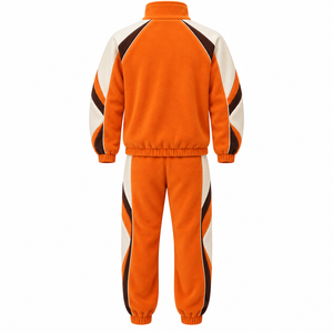 Mens <b>Fleece</b> Tracksuit Custom Warm Training Sportswear With Full Zip Jacket And Jogger Pants For <b>Running</b> Gym And Casual Wear Gear - Product Image 2