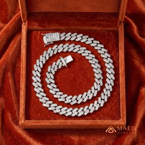 Collier en argent sterling 925 avec moissanite, chaîne cubaine, bijoux de mode pour femmes et hommes, bijoux fins de la ville de New York, style moderne classique - Product Image 5