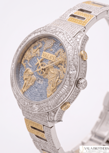 Reloj Deportivo VALA'S con Mapa del Mundo, 39 mm, Analógico, Cuarzo, Cristal de Zafiro, Movimiento ETA, Correa de Acero Inoxidable, Resistente al Agua, Lujoso, Unisex - Product Image 3