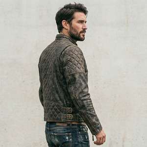 High Quality Casual Genuine Leather <b>Jacket</b> <b>Men</b> Custom logo Designer Blank Pure Plus Size <b>Jackets</b> for Man - Product Image 4