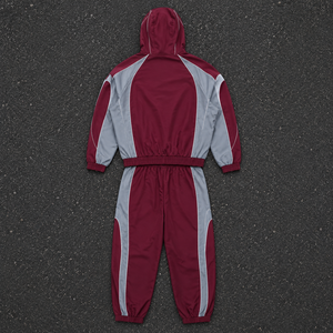 Survêtement de jogging réfléchissant en nylon avec logo personnalisé, coupe-vent pour homme, ensembles en nylon avec bandes blanches, vestes pour homme - Product Image 4