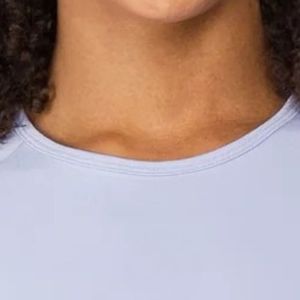 Camiseta Deportiva Ajustada de Algodón para Mujer, Color Azul Claro, para Gimnasio, Fitness, Entrenamiento, Ejercicio, Deportes, Manga Corta - Product Image 4