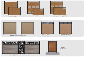 Panneau de clôture WPC 1,83 m x 1,83 m, clôture d'intimité sans creuser, clôture composite en vinyle pour jardin, panneaux de jardin, grain de bois, imitation bois - Product Image 2
