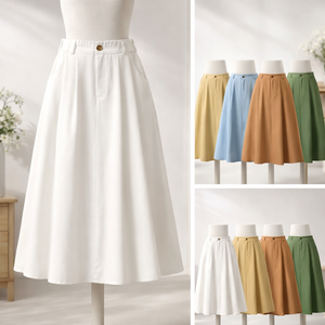 Falda Midi Plisada Transpirable con Diseño de Cadera y Volantes para Mujer, con Logotipo Personalizado, Venta al por Mayor, para Otoño - Product Image 3