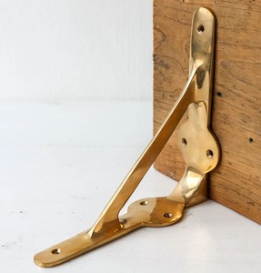 Vintage Style Brass Corner <b>Shelf</b> Holder Decorative Triangle Wall <b>Bracket</b> Support for <b>Floating</b> Wooden <b>Shelves</b> Home Hotel Use - Product Image 6