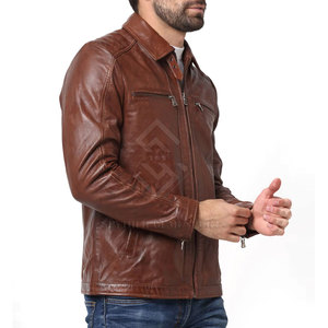 Veste en cuir de vachette pour homme grande taille, qualité supérieure, écologique, respirante, légère, hiver, logo frontal - Product Image 6