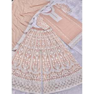 Top pour femme-Ensemble Plazzo avec broderie cousue en chaîne pour le travail et vêtements à la mode Dupatta - Product Image 1
