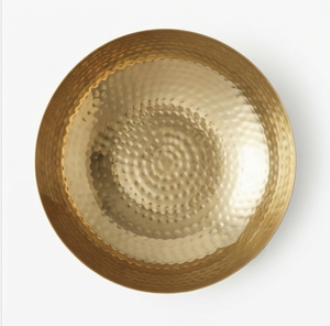 Cuenco redondo pulido brillante martillado de latón con Base de madera Diseñador de metal Sirviendo aspecto clásico Lujos Fruta Servir Cuenco indio - Product Image 5