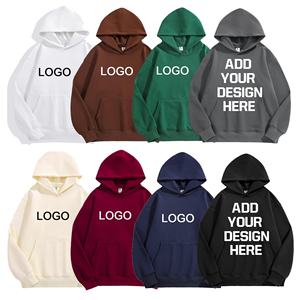 Sweat à capuche personnalisé avec logo de marque, en molleton de coton épais, impression 3D en relief, broderie personnalisée - Product Image 4