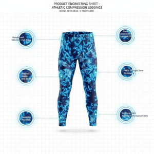 Manufacturer Custom Printed Design Breathable Training Quick Dry Compression Leggings Athletic Stretch Fitness Tights Pants Men - Product Image 2