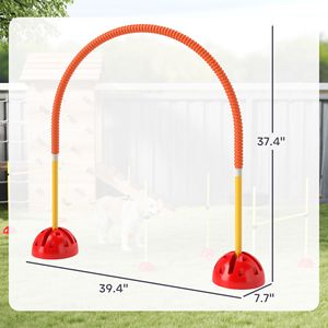 5 Piece Portable Orange <b>Dog</b> Agility Equipment With 4 Adjustable Width Doors and <b>Carry</b> Bag for Easy Pet Training - Product Image 3