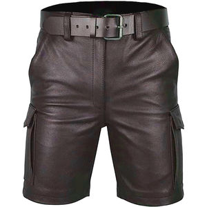 Top Quality Wholesale Custom Cheap Price <b>Men</b> Customized <b>Leather</b> Comfortable Breathable <b>Men</b> <b>Leather</b> <b>Shorts</b> For <b>Men</b> - Product Image 3
