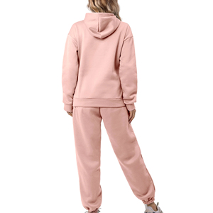 Conjunto Deportivo de Dos Piezas para Mujer, de Algodón Grueso, Estilo Informal, con Sudadera Holgada y Pantalones Deportivos Transpirables - Product Image 3