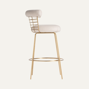 Tabouret de bar moderne rembourré avec structure en métal – Mobilier de bar commercial de style scandinave - Product Image 3