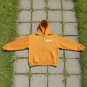Sweat-shirt pour homme avec logo personnalisé, design élégant, en tissu French Terry de haute qualité, impression 3D en relief, détails de passepoil, sweat-shirt à capuche - Product Image 1