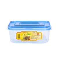 Moderne rechthoekige plastic ecologische transparante stapelbare voedselveilige BPA-vrije keuken opbergbox met deksel voor het bewaren van vlees en vis