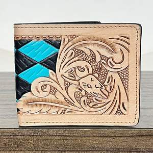 Cartera de Cuero Vacuno Premium 2025, Hecha a Mano, con Grabado de Cuero Genuino, Estilo Casual, Tarjetero, Monedero, Billetera Bifold - Product Image 4