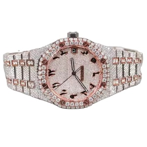 Mode classique de luxe pour Moissanite Hip Hop montres unisexe bracelet en acier inoxydable glacé verre saphir diamant de laboratoire exquis - Product Image 4