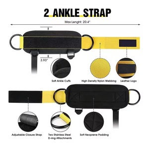 Sangle de gym unisexe en cuir naturel avec attache pour câble à poulie, attelle de cheville pour musculation, produit de sécurité fitness de haute qualité - Product Image 2
